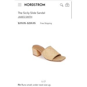 JAMES SMITH Woven Sicily Slides with Wooden Heel